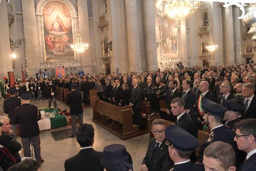 La messa funebre in Sant'Antonio Taumaturgo a Trieste per gli agenti Matteo Demenego e Pierluigi Rotta uccisi nella sparatoria in Questura del 4 ottobre